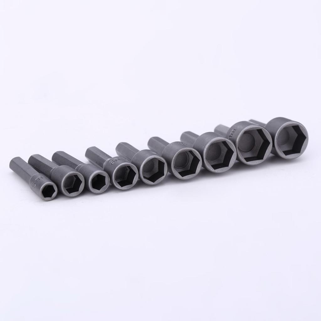 9/14pcs Strong Power Nut Driver Hex Socket Screwdrivers Set 5-13mm Screw Driver Air Nuts Spanner 1/4" Shank DIY Household Woodworking Tools