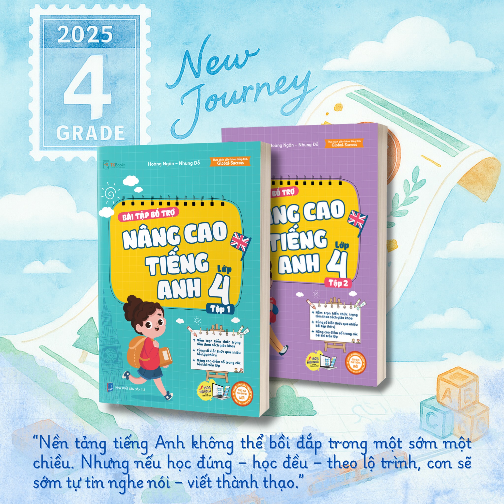Sách - Combo Bài Tập Bổ Trợ Nâng Cao Toán - Tiếng Việt - Tiếng Anh Lớp 4 (Tập 1+Tập 2) - TKBooks