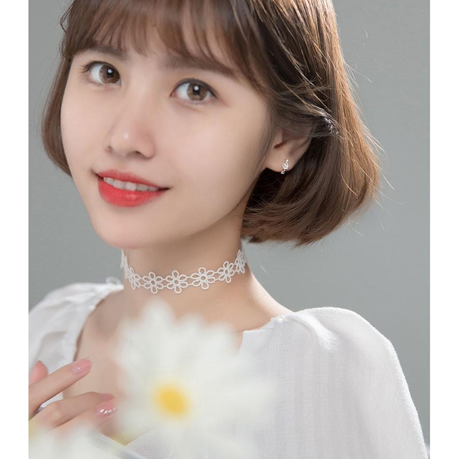 Khuyên tai bạc Ý s925 hình vương niệm siêu đẹp G7424 - AROCH Jewelry