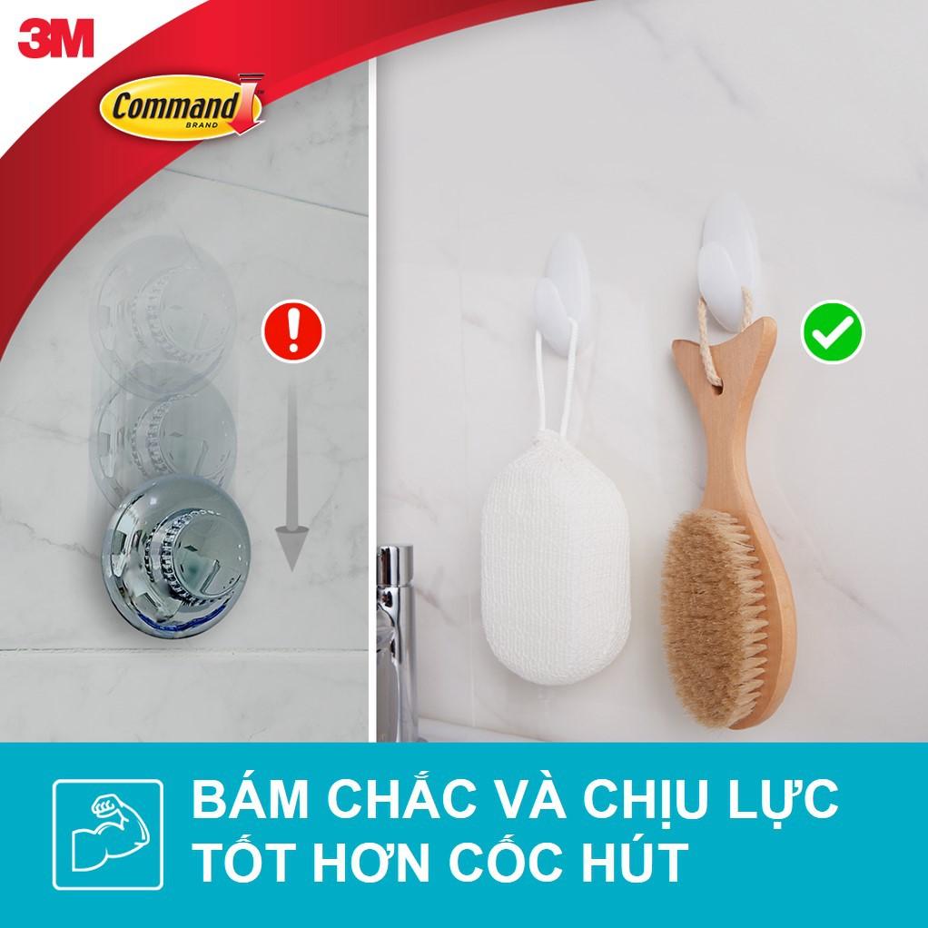 Móc dán tường chống thấm nước Command 3M vỉ 2 cái cỡ vừa chịu lực 1.3kg - Độ bền cao, bám cực chắc, tháo cực dễ BATH18