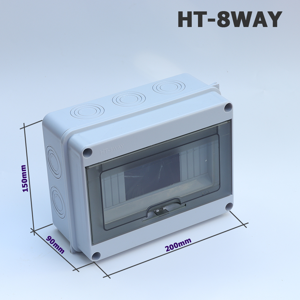 Tủ điện ngoài trời chống nước lắp nổi Hộp phân phối điện Model HT-5 8 12 15 18 24 WAY