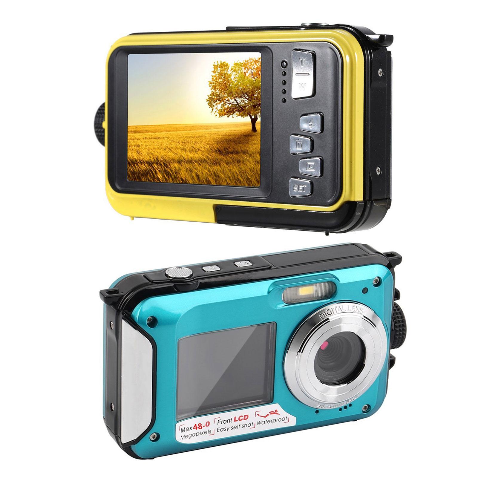 Underwater Camera Dual Screens HD 2.7K 48MP Digital Waterproof Anti-shake Outdoor Video Recorder Camera for Snorkeling Camping