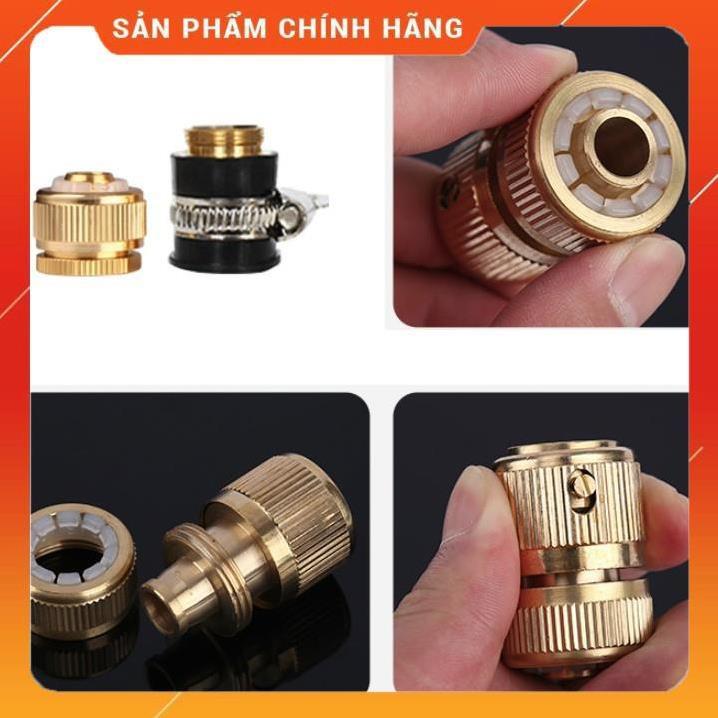 Vòi tưới cây rửa xe️ Bộ dây vòi xịt nước rửa xe, tưới cây , tăng áp 3 lần, loại 15m 206587 đầu đồng,cút đồng