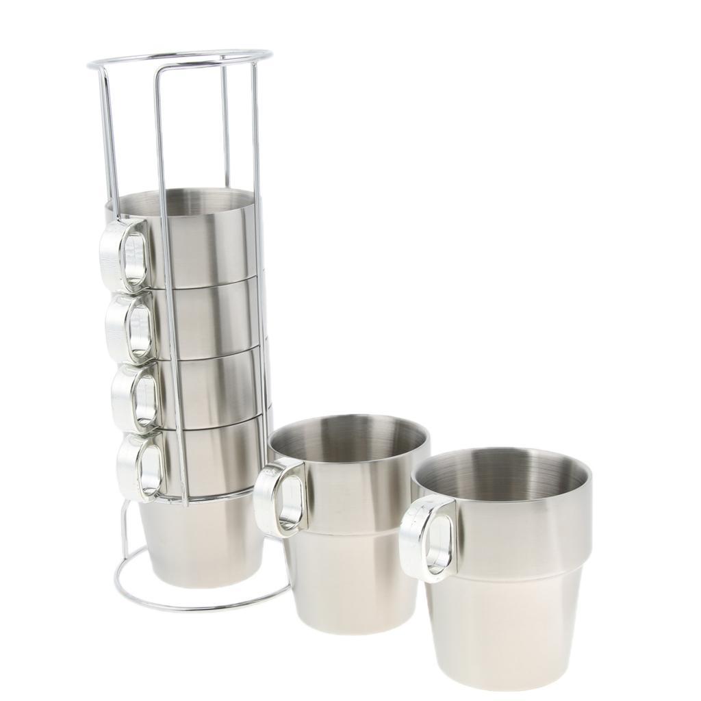 2-3pack 1 Set Stainless Steel Double Insulated Vacuum Coffee Mug Cups with