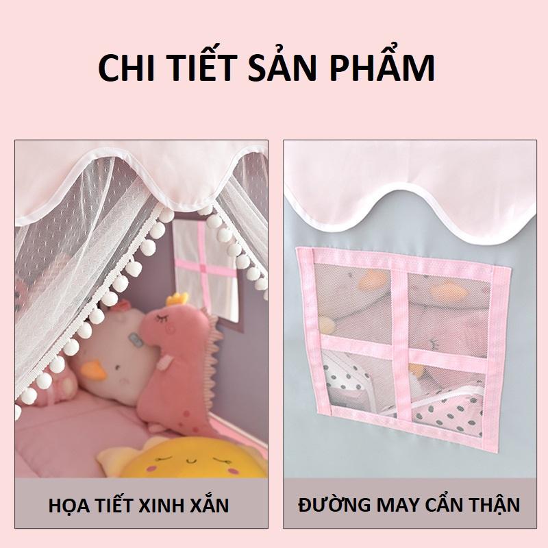 Lều công chúa hoàng tử cho bé gái bé trai chơi và ngủ bằng vải dù hàng loại 1 hình ngôi nhà cỡ đại mẫu mới nhất 2021