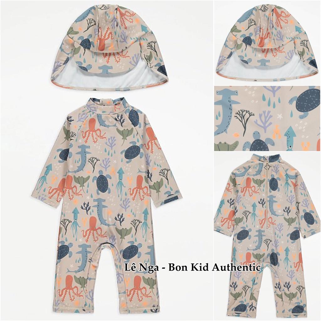 Set bộ quần áo bơi kèm mũ GEOGRE_UK sz 6-9m, 9-12m, 12-18m, 1.5-2y, 2-3y, 3-4y, 4-5y, 5-6y