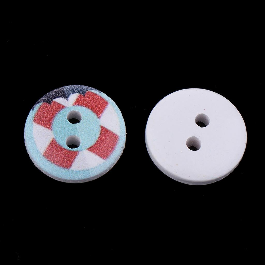 50 Cái Tranh Vòng Nút Gỗ Handmade Thủ Công DIY Dán Trang Trí