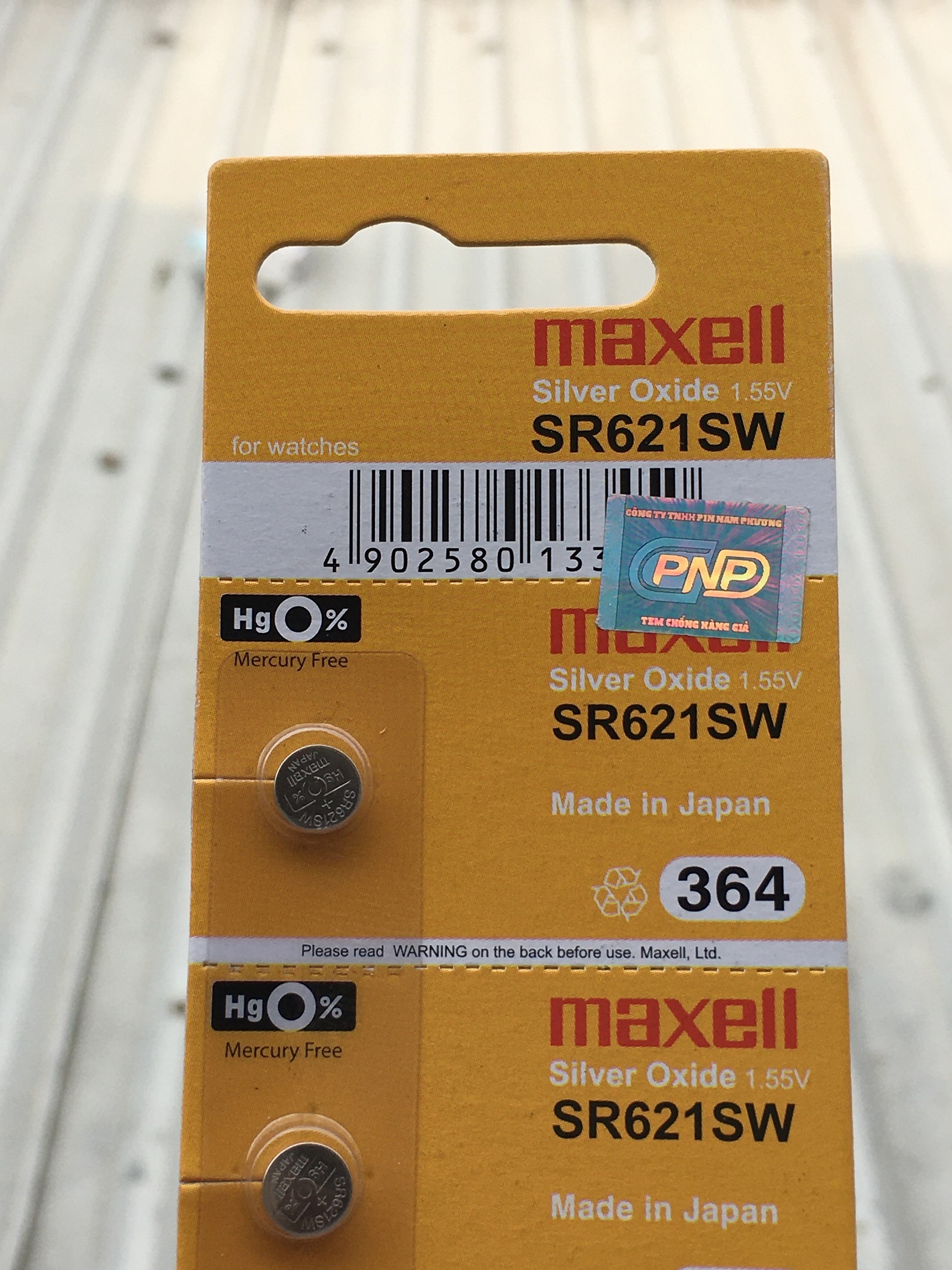 Pin Maxell Silver Oxide 1.55V SR621SW 364