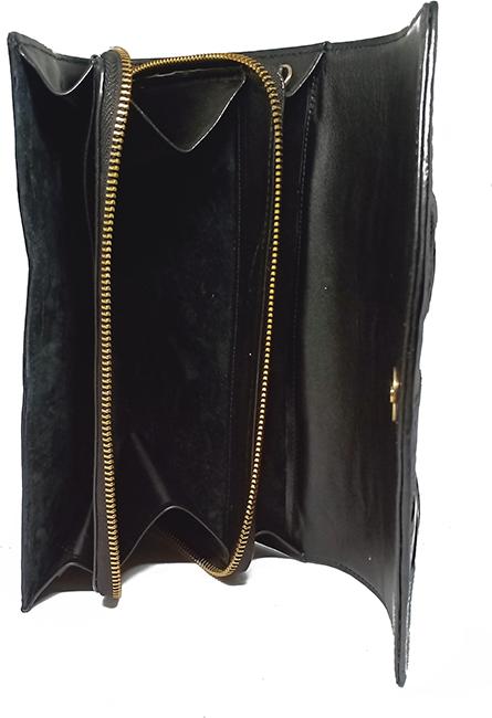 Túi đeo da đà điểu Huy Hoàng da chân màu đen HT6414