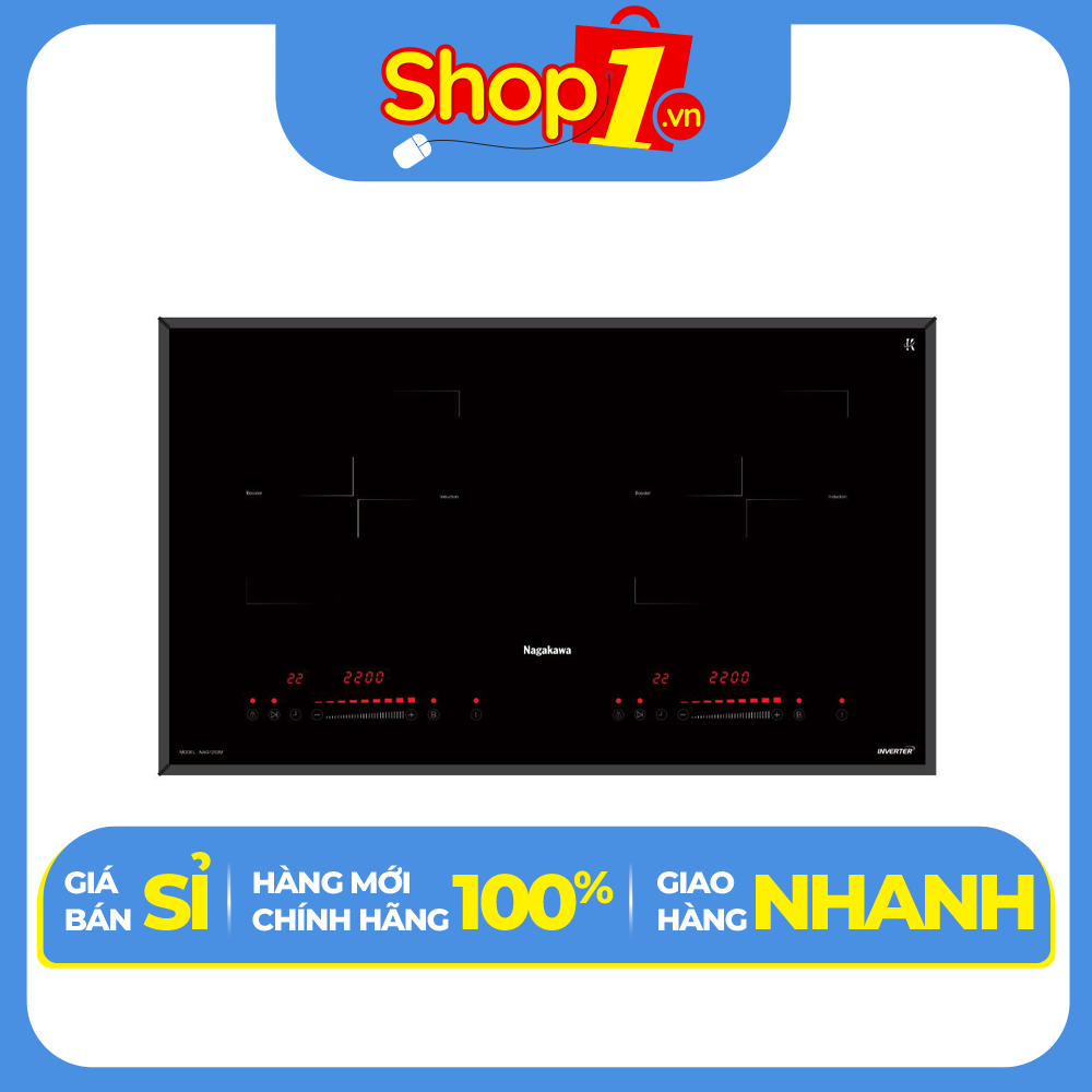 Bếp Âm Từ Đôi Premium Nagakawa NAG1202M (73 cm) - Hàng Chính Hãng