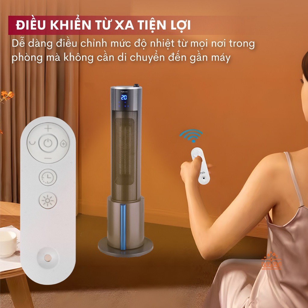 [Nhập CECAMP30KD1 giảm 30K] Máy sưởi gốm không khô da phun sương tạo ẩm Nhật Bản nhập khẩu FUJIHOME không đốt oxi tự ngắt tiết kiệm điện - hàng chính hãng