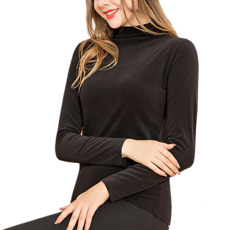 Cao Cổ Nữ Quần Lót Sinh Nhiệt Dày Dài Johns Mùa Đông Ấm Áp Bộ Quần Áo Nữ Nhiệt Áo Nữ Thứ Hai Da Quần Áo