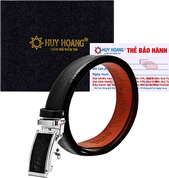 Thắt Lưng Nam Da Đà Điểu Huy Hoàng HT4401 - Đen