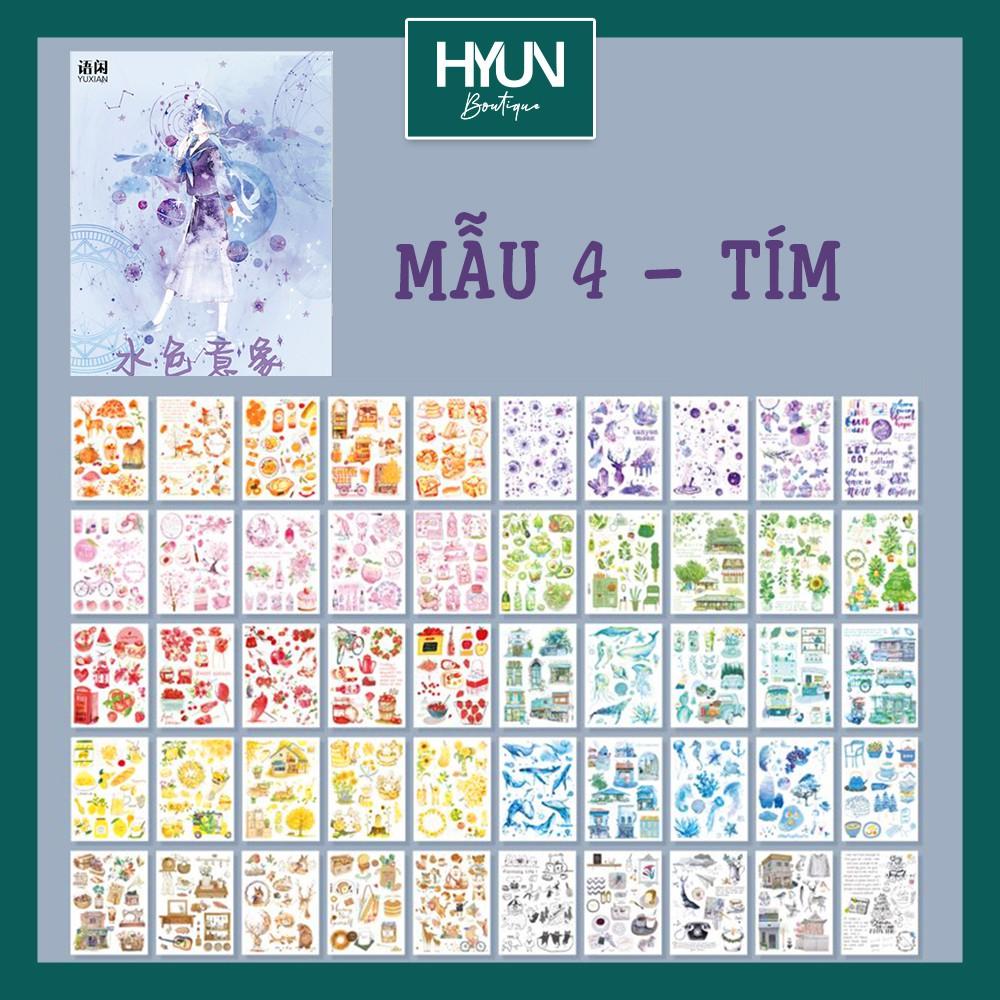 Hộp Sticker dán A6 - hơn 500 hình dán trang trí sổ tay Bullet Journal - sticker dễ thương - DIY - Hyun Boutique