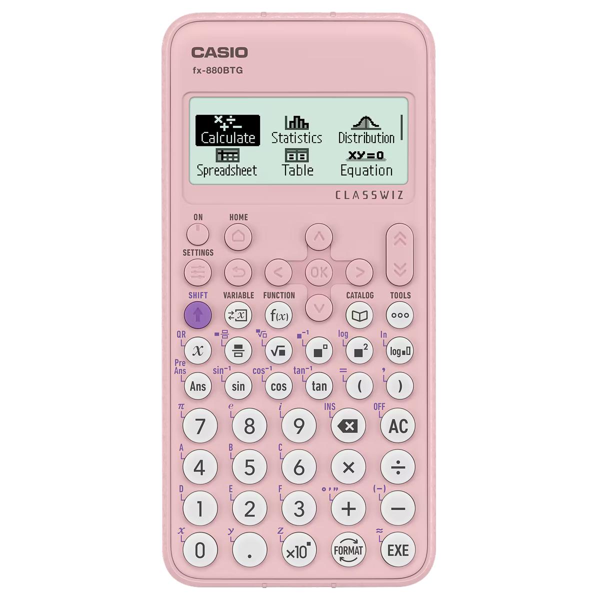 Máy Tính Casio FX-880BTG - Màu Hồng + Bút Frixion Colors và G2 (Màu Mực Ngẫu Nhiên)