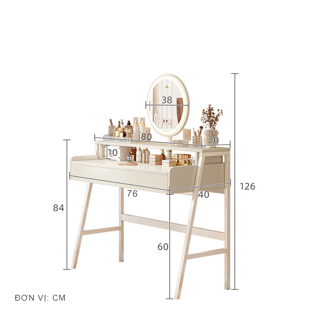 Bàn trang điểm kèm gương đèn LED thông minh thương hiệu IGA - GM175