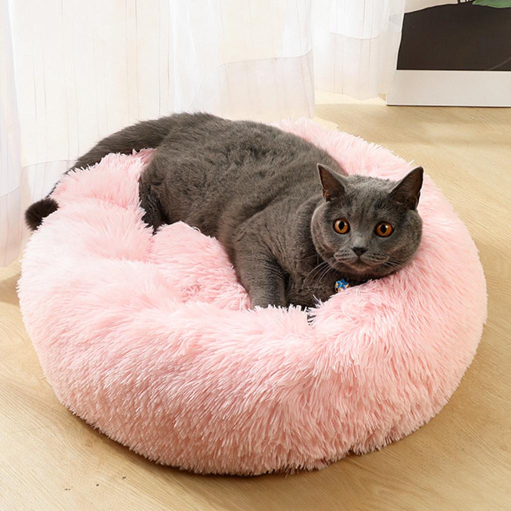 Pet Dog Sleeping Bed Indoor Pet Round Cozy Comfort Bed Nest  Pink-40cm