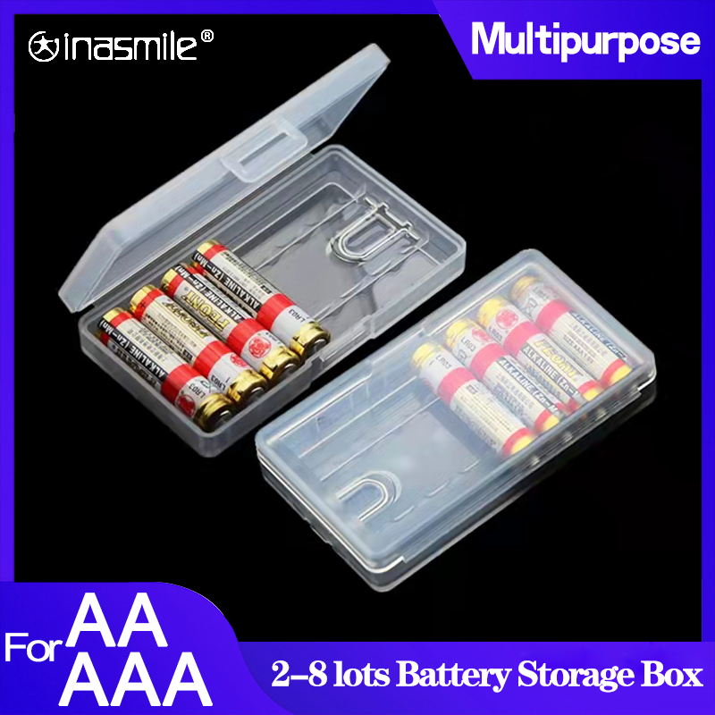 2 4 6 8 khe cắm AA AAA Hộp đựng pin bằng nhựa cứng Hộp bảo quản Hộp đựng pin cho hộp đựng pin aa aaa Hộp đựng tổ chức Màu sắc: Dành cho 2x AA
