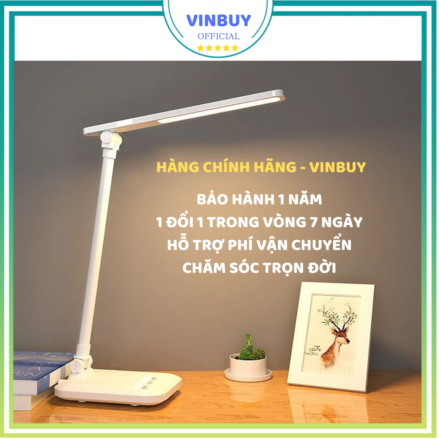 Đèn Bàn Học LED USB Di Động Cao Cấp - Đèn Làm Việc Sang Trọng Để Bàn Chống Chói Mắt Bảo Vệ Mắt - Có Thể Gập Hai Chỗ – 03 Chế Độ Ánh Sáng Vàng Bảo Vệ Mắt Chống Cận - Hàng Chính Hãng - VinBuy