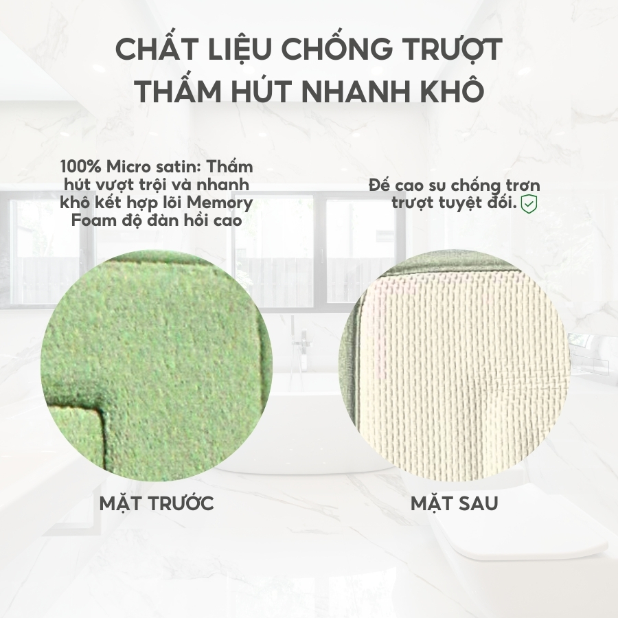 Hình ảnh Thảm lót sàn Jean Perry Memory Foam chống trượt thấm hút tốt kích thước 40x60cm và 50x80cm