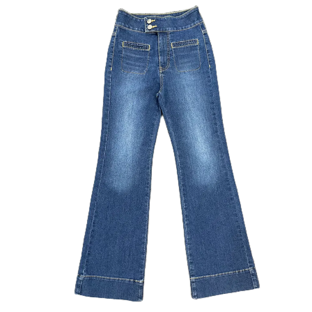 Quần jean nữ Ống Rộng SJP06 Quần bò gấu Bản To, quần bò Baggy nữ phom Suông chất jeans Co Giãn, thương hiệu Samma Jeans