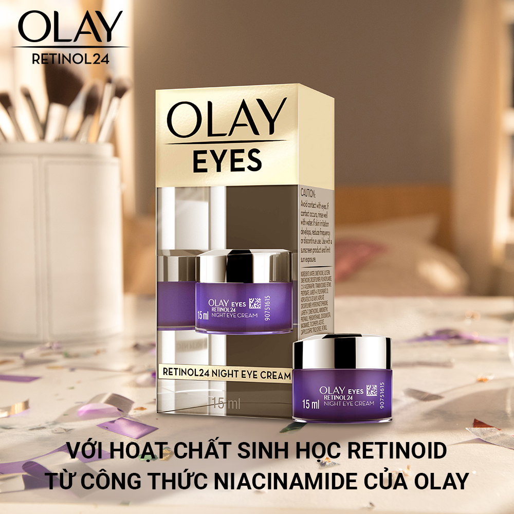 Combo OLAY Ngăn Ngừa Lão Hóa Chiết Xuất Retinol24: Kem Dưỡng Ban Đêm 50g Và Kem Mắt 15ml