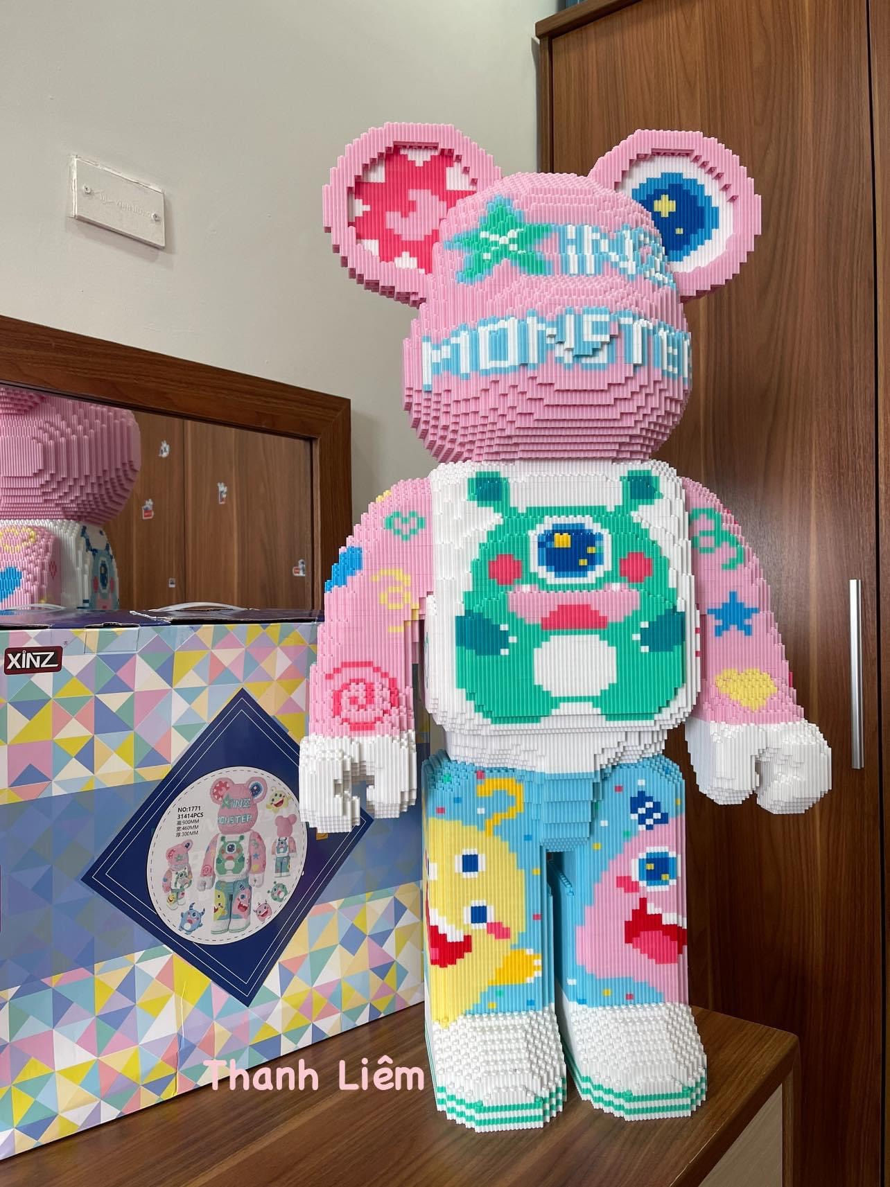 Đồ chơi xếp hình bearbrick Monster 55cm