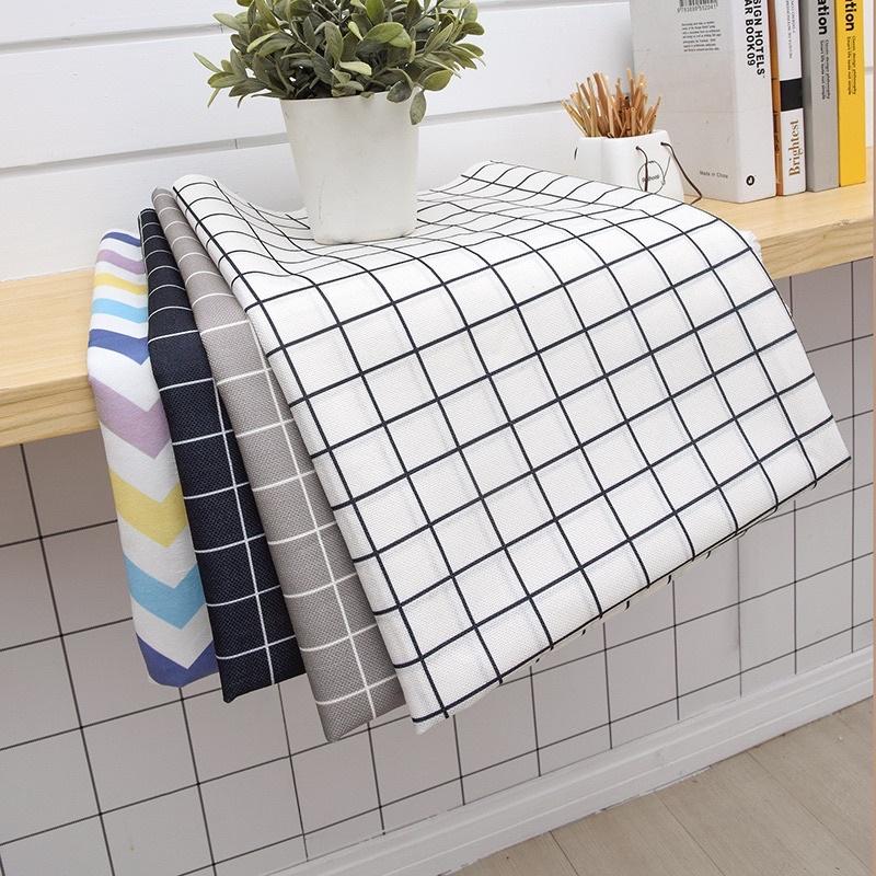 Vải Bố Vải Canvas Decor Trang Trí May Rèm May Màn, Khăn Trải Bàn, Khăn Trải Picnic, Phông Nền Chụp Ảnh Họa Tiết Ô Vuông