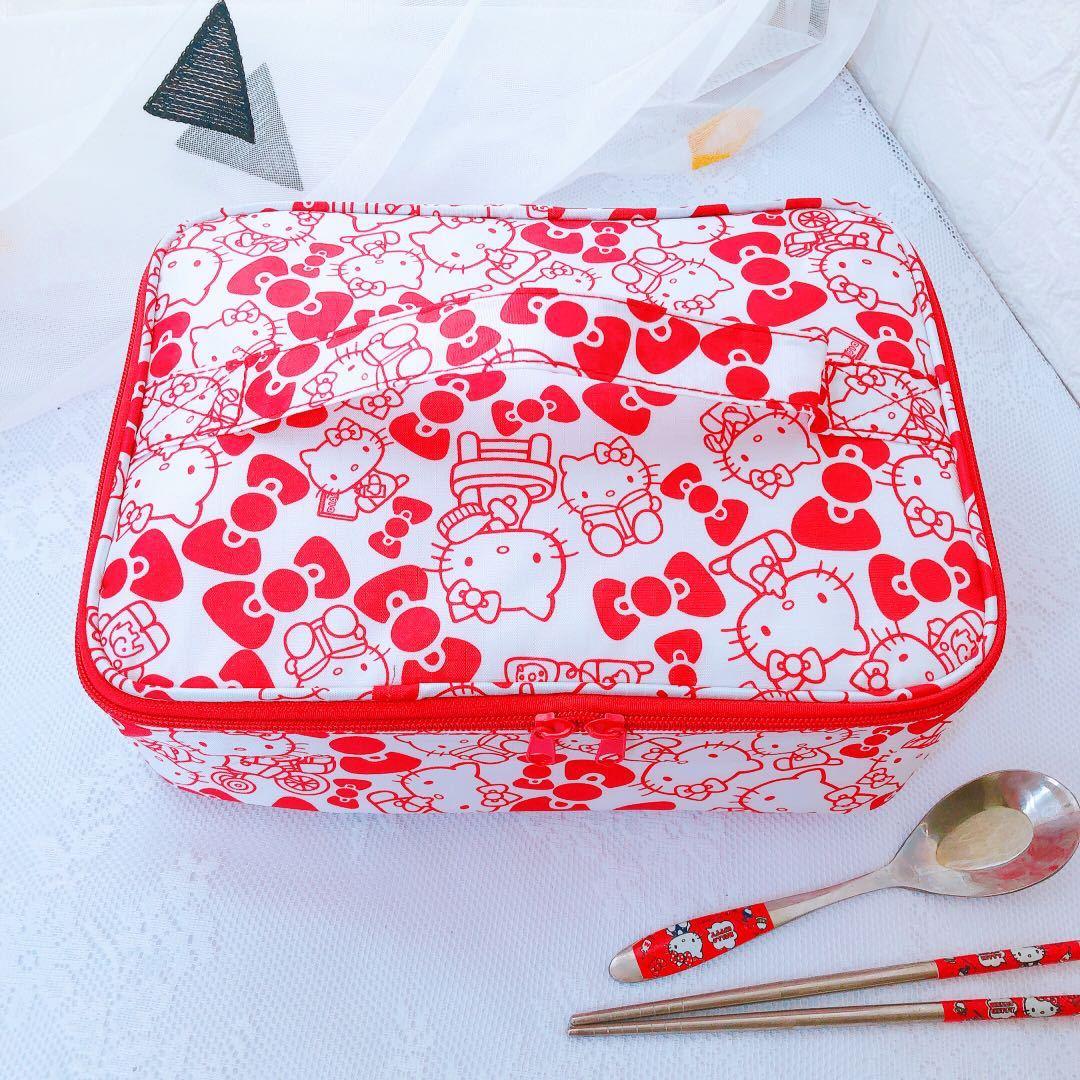 Sanrio Hello Kitty Túi Xách Hoạt Hình Trẻ Em Mỹ Giai Điệu Chống Nước Cách Nhiệt Cô Gái Đeo Túi Túi Đựng Đồ Ăn Trưa Sinh Viên Túi Đựng Hộp Cơm Trưa Dã Ngoại Túi