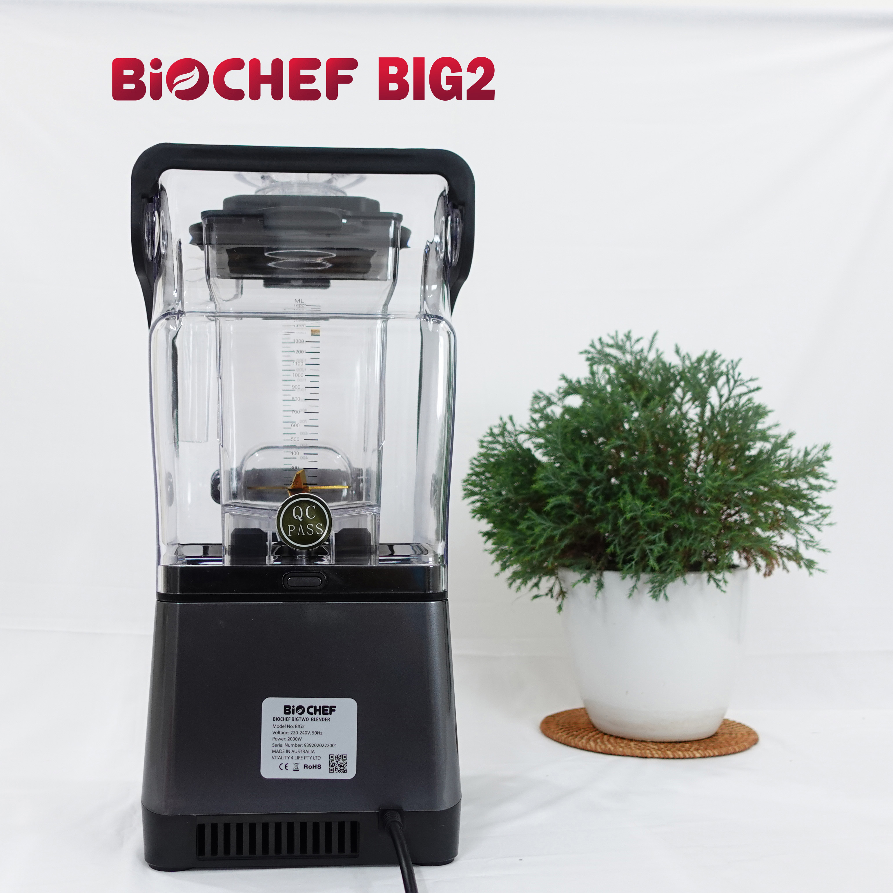 Máy xay sinh tố công nghiệp - BIOCHEF BIG 2 - Công Suất 2000W - Hàng Chính Hãng