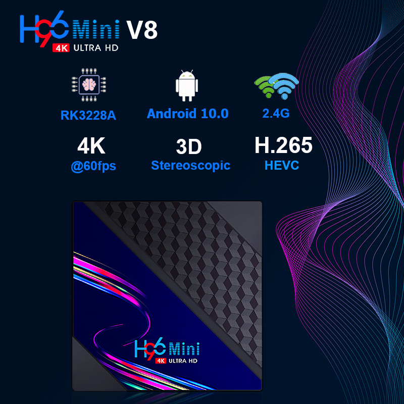 Android tv box Ram 1G, Rom 8G, xem phim HD 4K, hỗ trợ tiếng việt, hỗ trợ chức năng tìm kiếm giọng nói, thoải mái xem phim cùng người thân chính hãng H96miniv8