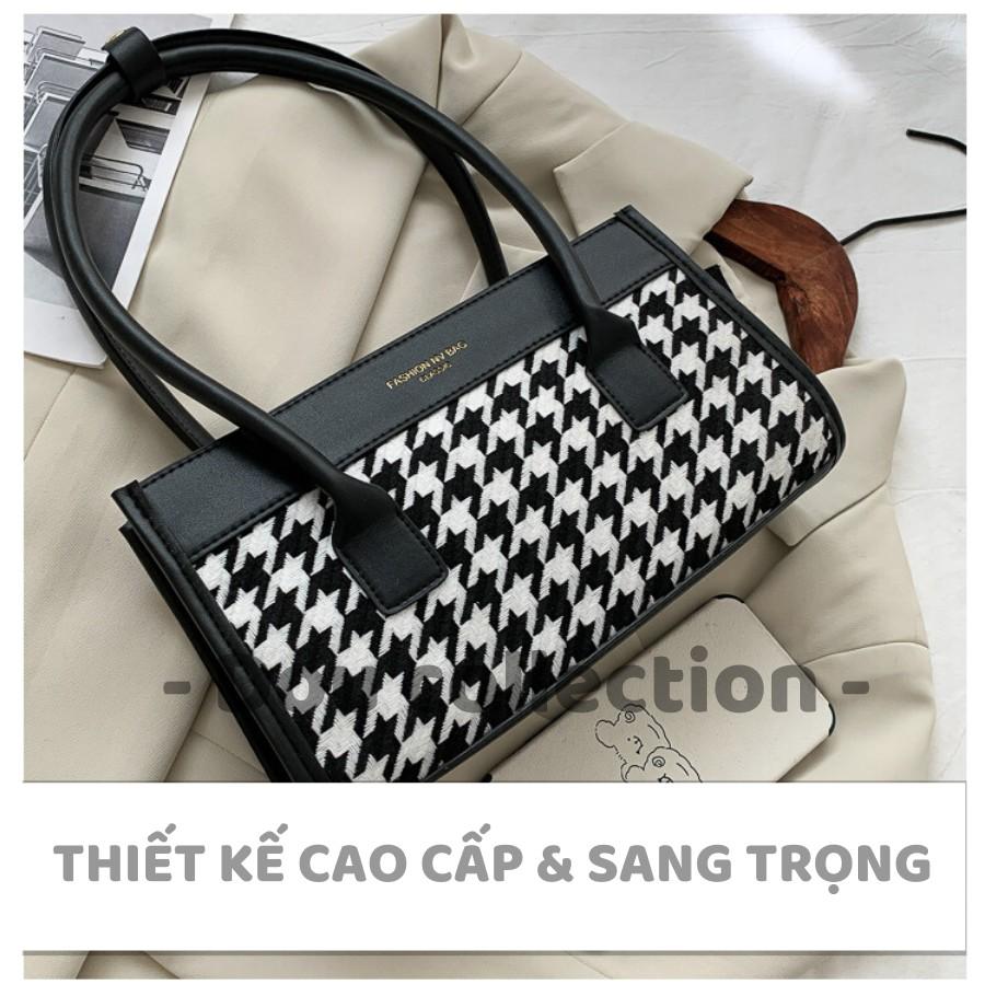 Túi Xách Kẹp Nách (Túi Đeo Vai) Thời Trang Thu Đông Họa Tiết HOUNDSTOOTH Sành Điệu - Mã XT030