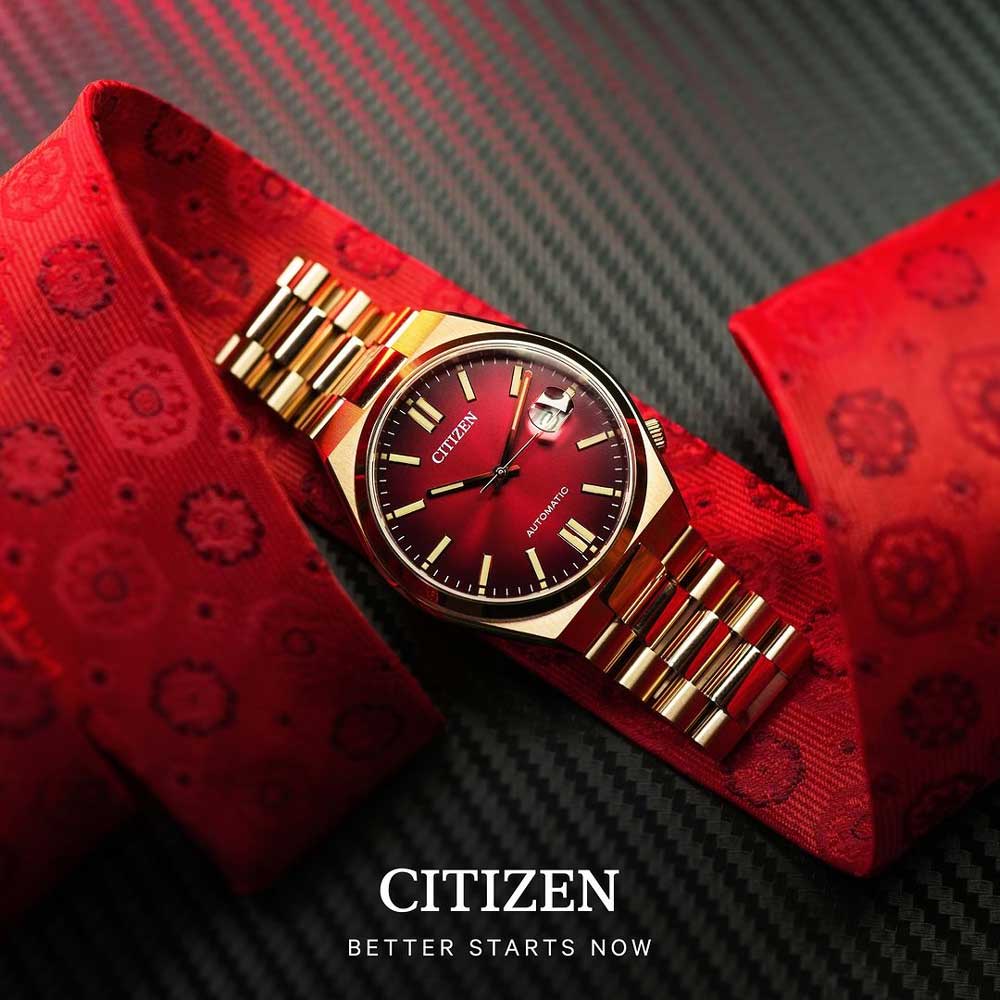 Đồng Hồ Nam Citizen Tsuyosa Dây Thép Không Gỉ Máy Cơ-Automatic NJ0153-82X - Mặt Đỏ