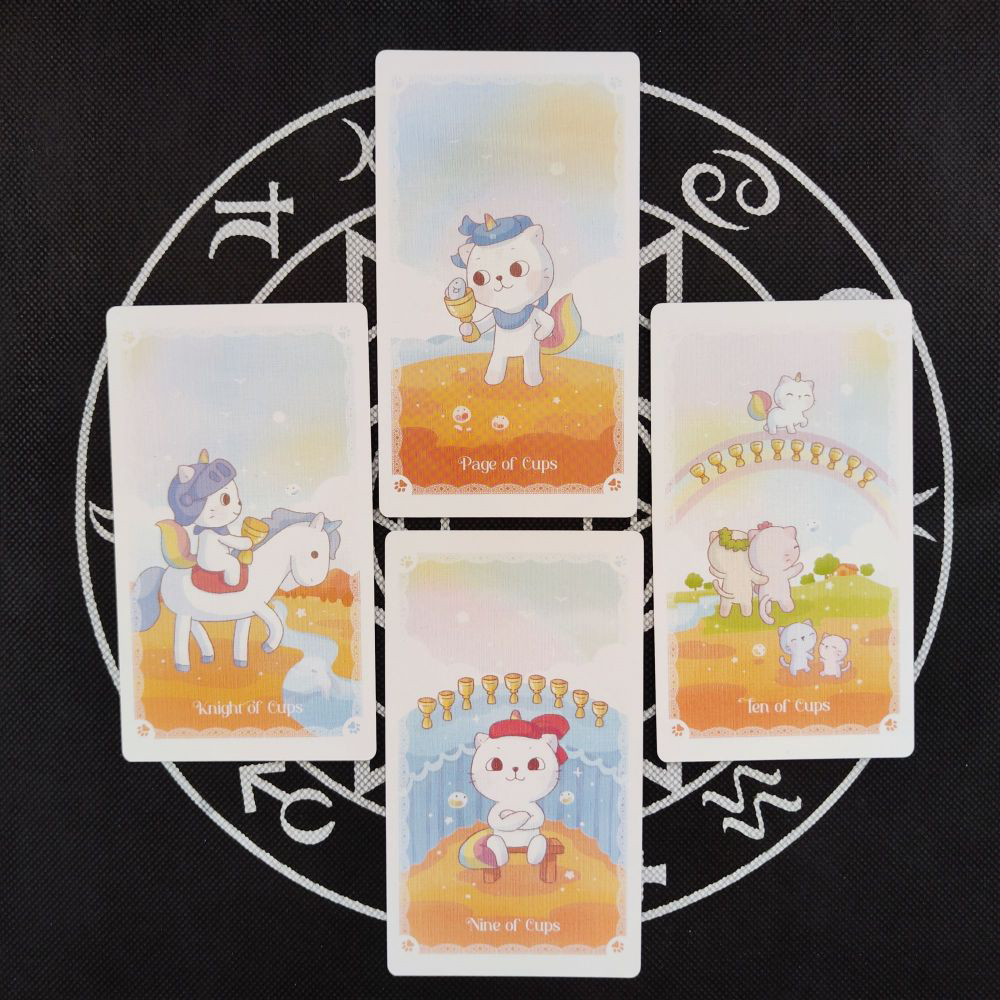 Bộ Bài KittyCorn Tarot 78 Lá Bài 7x12 Cm Tặng Đá Thanh Tẩy