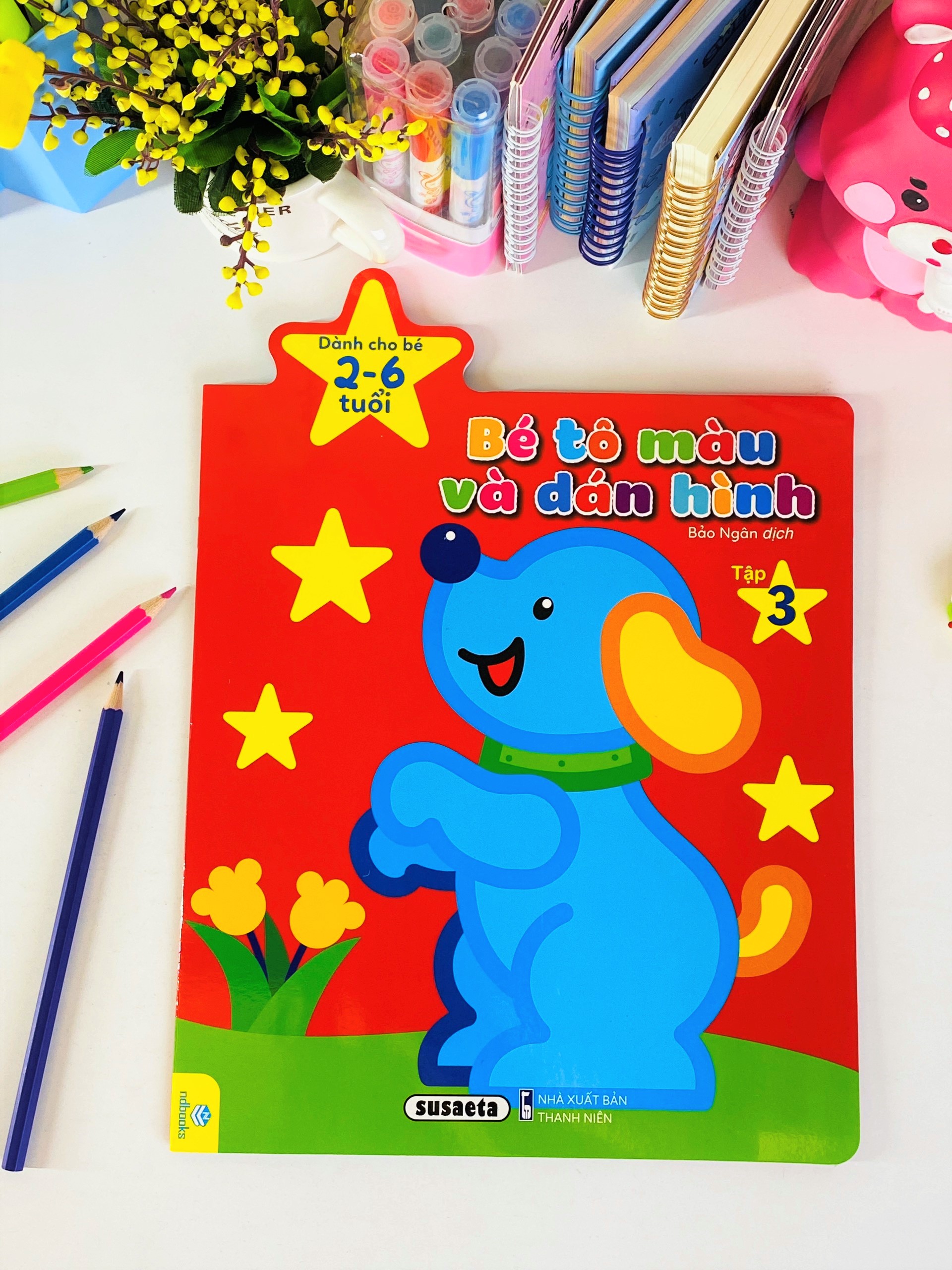 Sách - Trọn Bộ 4 Cuốn - Bé Tô Màu Và Dán Hình - Dành cho bé 2-6 tuổi - ndbooks