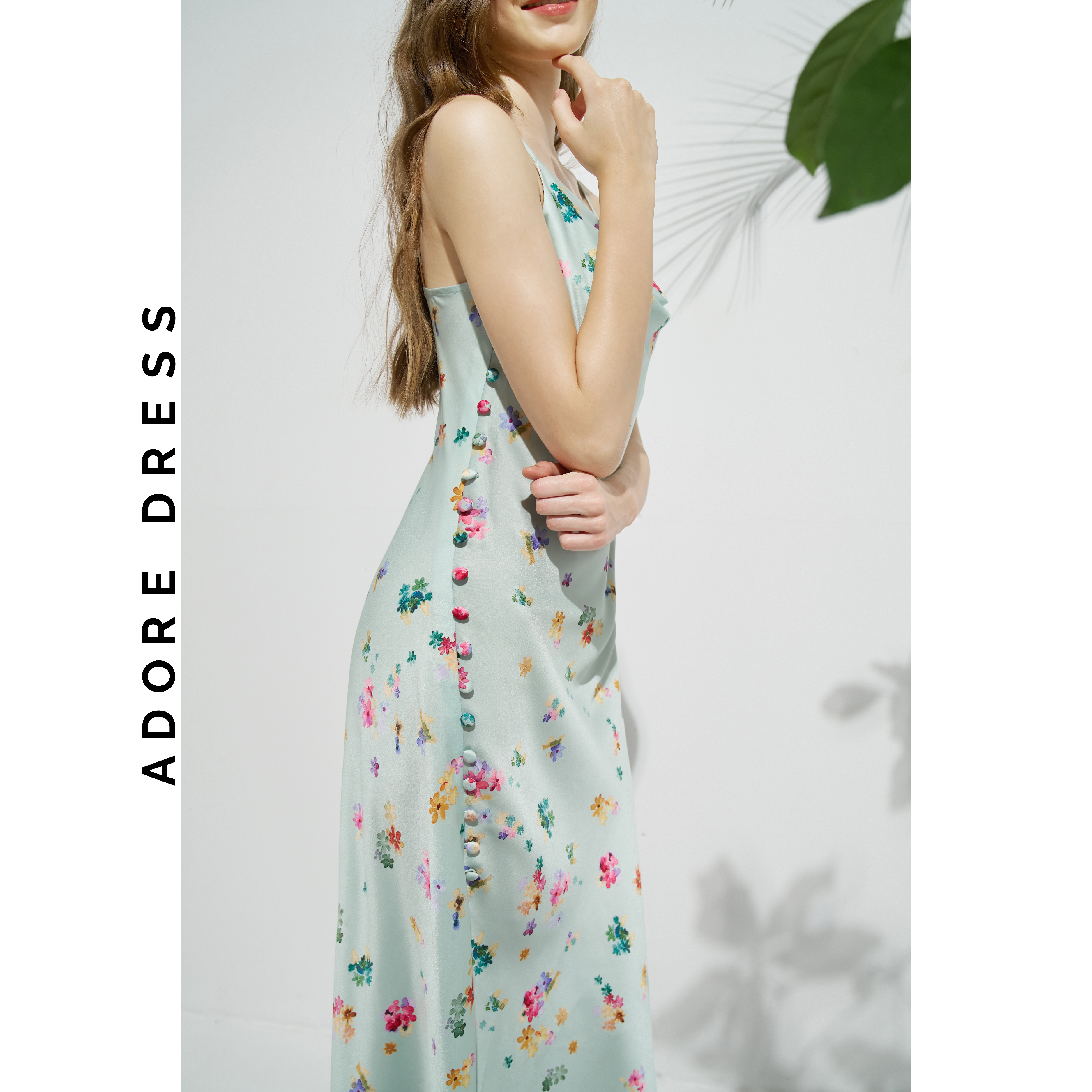 Đầm Sleeveless dresses resort style lụa hoa nhỡ mint 313DR6011 ADORE DRESS