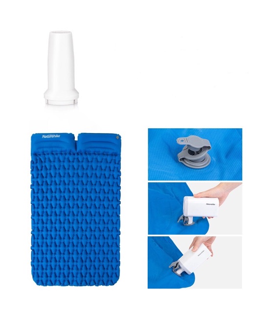 Đồ cắm trại Máy bơm hơi kiêm sạc dự phòng Naturehike NH18Q001-A du lịch dã ngoại đa năng nhiều đầu bơm kiêm đèn A122