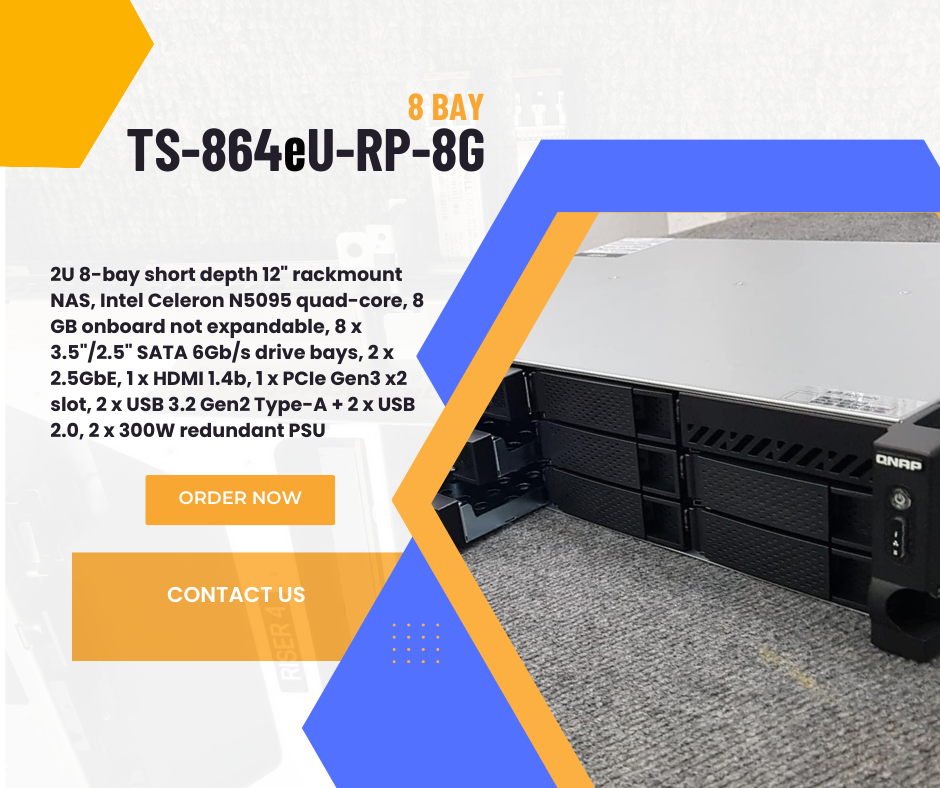 Thiết bị lưu trữ NAS QNAP TS-864eU-RP-8G