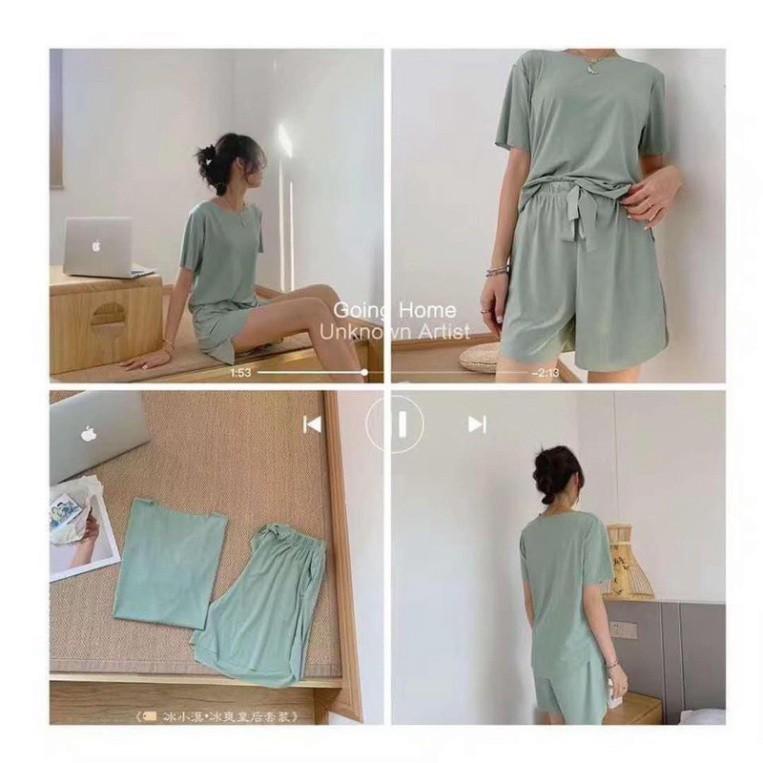 Đồ bộ nữ mặc nhà, đồ nữ chất liệu thun cotton freesize