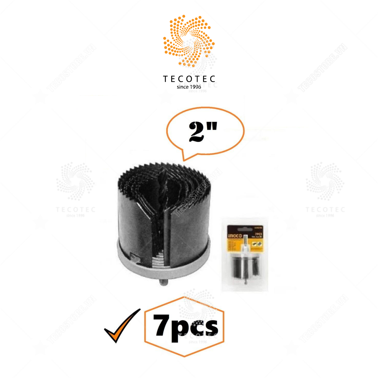 Bộ mũi khoét nhiều vòng INGCO AKHS702