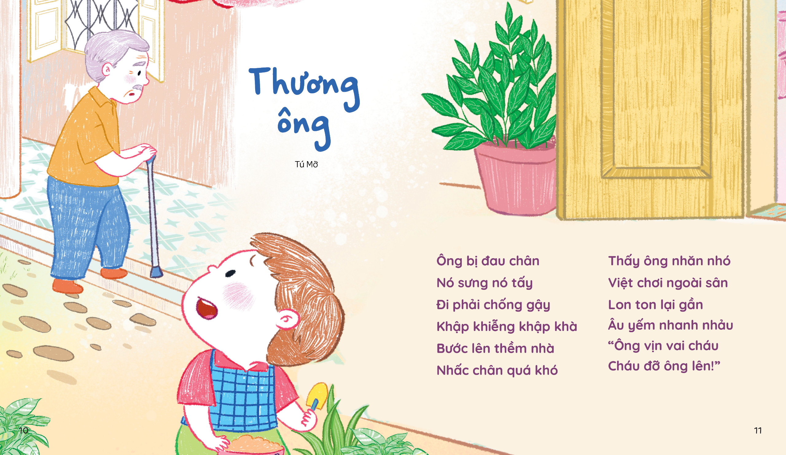 Combo Thơ gia đình yêu thương : Ông bà bố mẹ ( Đại Mai ) + Tặng tẩy chì mặt cười xinh xắn