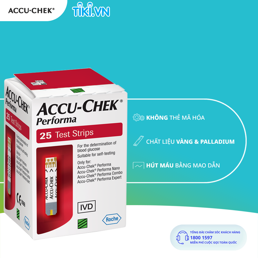 Hộp 25 Que Thử Đường Huyết ACCU-CHEK Performa