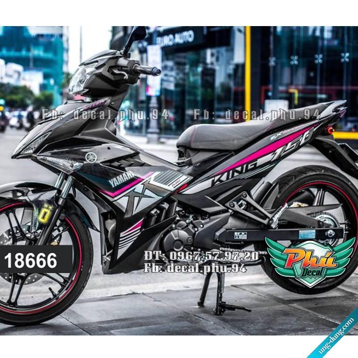 Tem rời EX 150 MX đen hồng