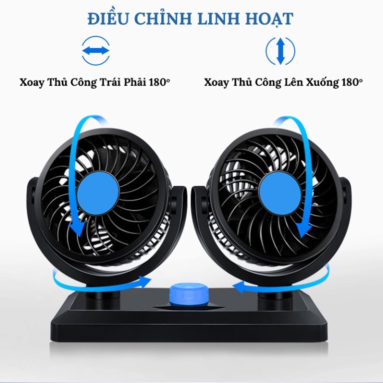 Quạt Mini Xoay 360 Độ Cổng USB Dùng Cho Ô Tô 5V, Bàn Làm Việc
