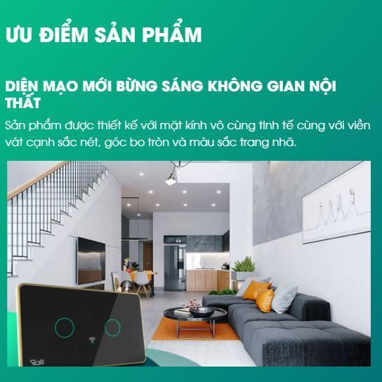 Công tắc cảm ứng thông minh Rạng Đông Kết nối Wifi Điều khiển và hẹn giờ qua điện thoại  CTCU.WF CN - 4 nút bấm