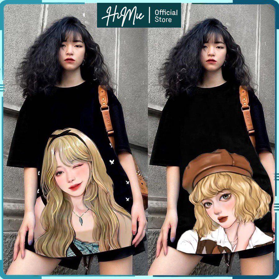 ÁO THUN UNISEX NAM NỮ cô gái đá lông nheo