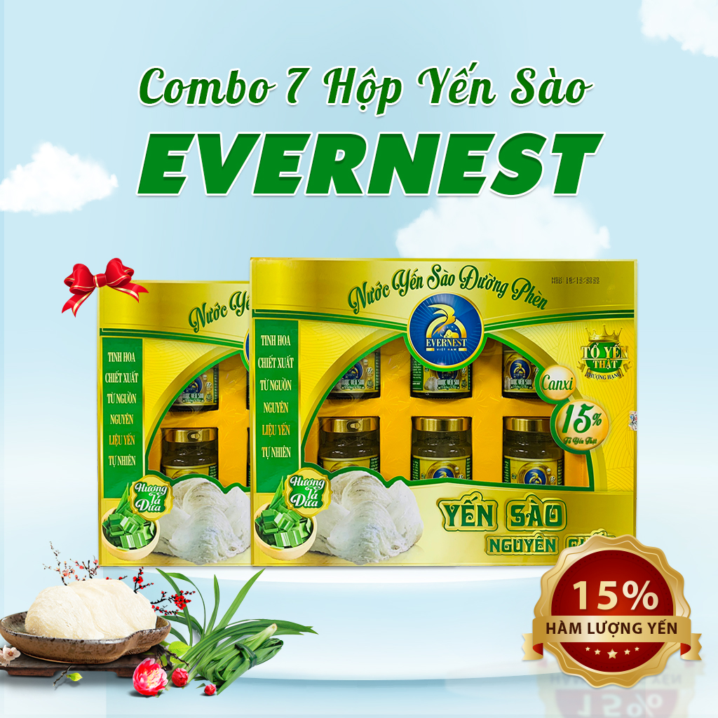 Nước Yến Sào Nguyên Chất Hương Vị Lá Dứa Evernest