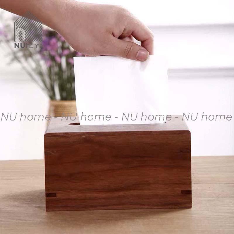 Hộp đựng giấy gỗ - Bako, hộp đựng khăn giấy bằng gỗ walnut được thiết kế đơn giản, cao cấp và tiện dụng