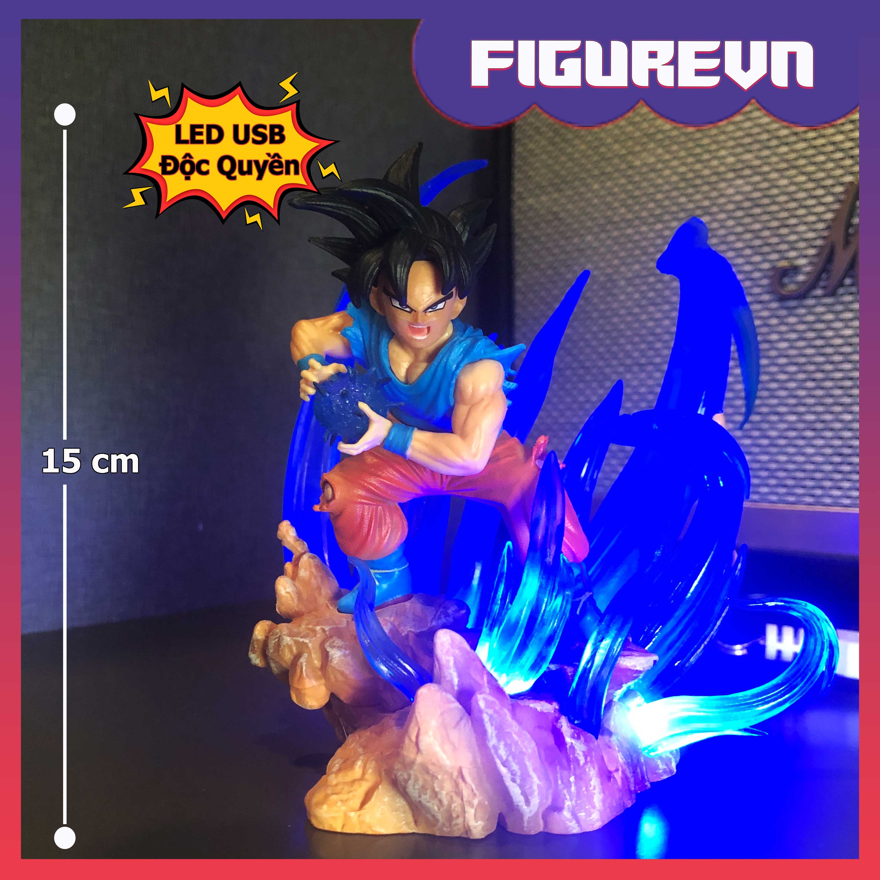 Mô hình Son Goku nổi giận 15 cm có LED - Dragon Ball