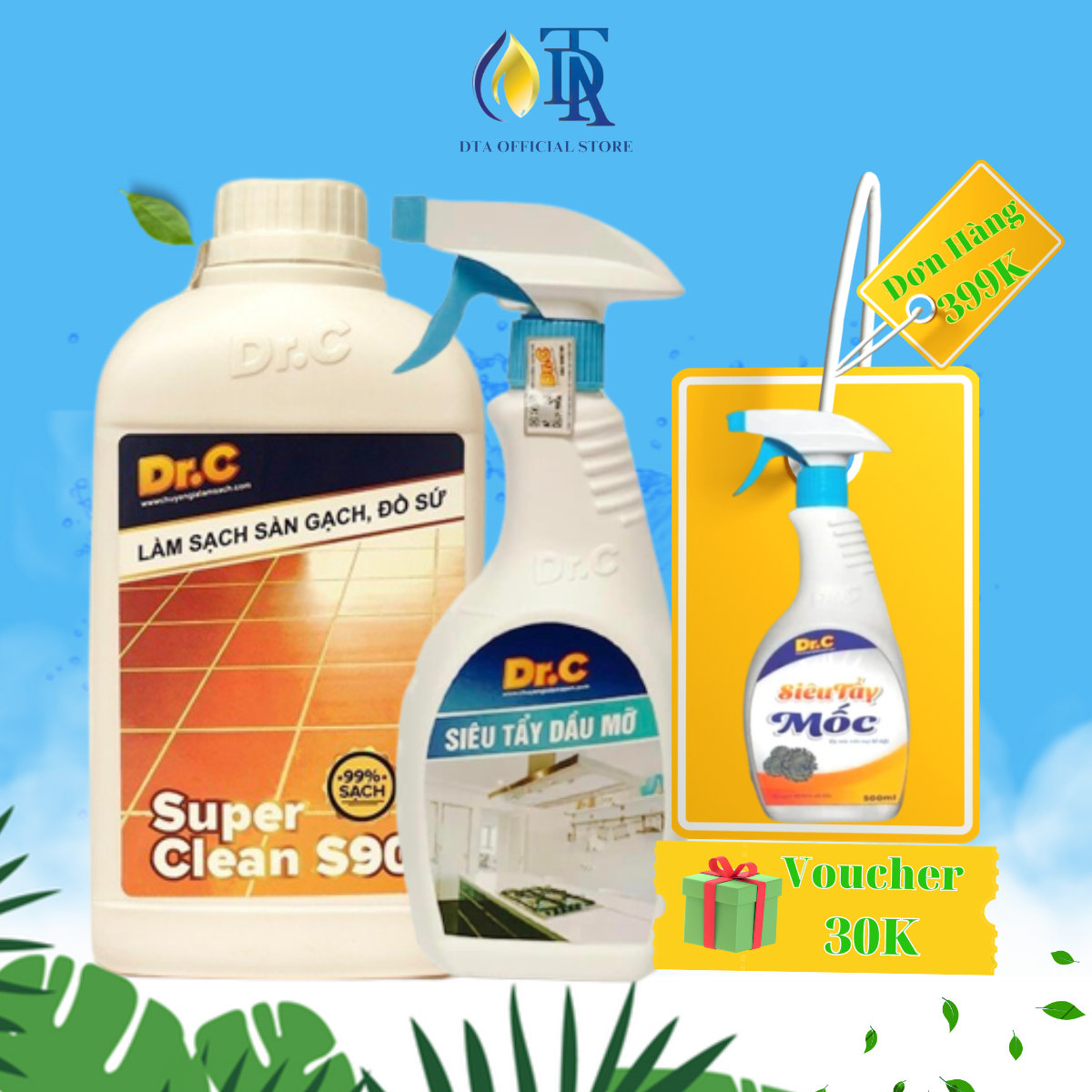 Combo Tẩy Bồn Cầu Bị Ố Vàng,Tẩy Gạch Men,Tẩy Xi Măng S90+Nước Lau Bếp Đa Năng,Tẩy Xoong Nồi Siêu Sạch,Tẩy Dầu Mỡ Nhà Bếp Dr.C